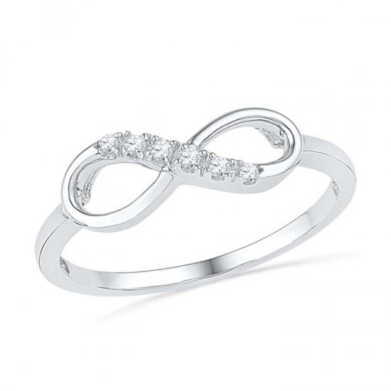 925 sterling silver infinity ring with cubic zirconia 