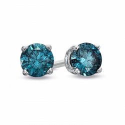 stud earrings in sterling silver & turquoise cubic zirconia  stud earrings in sterling silver & turquoise cubic zirconia