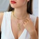 Initial Pendant Necklace In 18k Gold Plating - Retro Style 