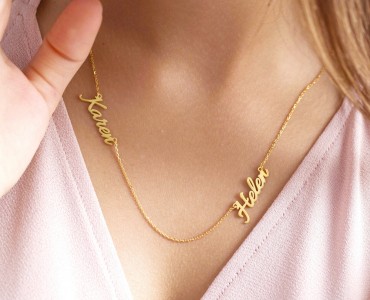 Custom Gold Silver Name Necklaces Monogram Jewelry Envyher Personalized Jewelry