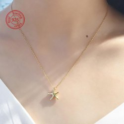 seastar necklace in 925 sterling silver   seastar necklace in 925 sterling silver
