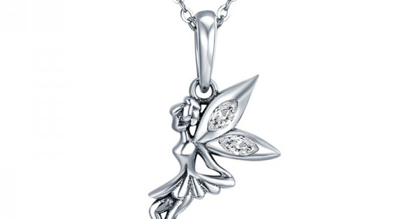 fairy pendant necklace in sterling silver | EnvyHer- Personalized