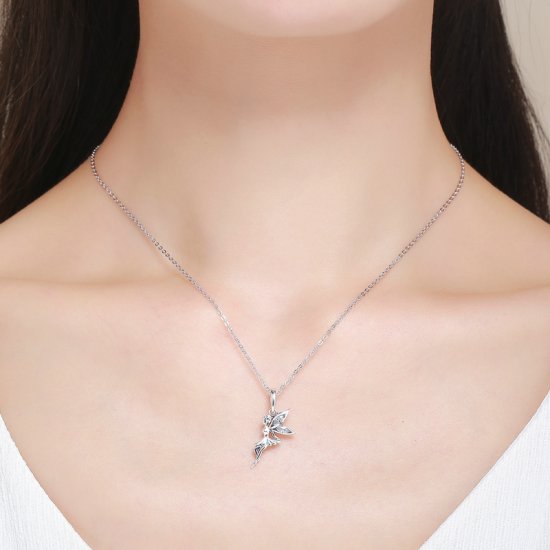 fairy pendant necklace in sterling silver