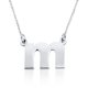 Lowercase initial necklace in 925 sterling silver