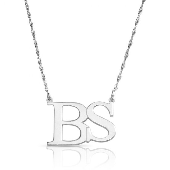 initial letters necklace - 925 sterling silver