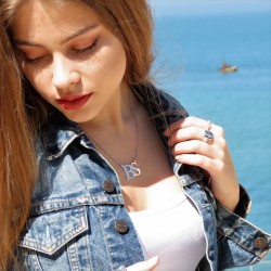 initial letters necklace - 925 sterling silver