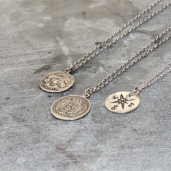 Ancient Roman coin necklace in sterling silver  Ancient Roman coin necklace in sterling silver