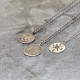Ancient Roman coin necklace in sterling silver 