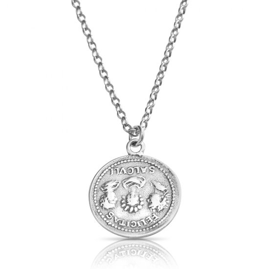 Ancient Roman coin necklace in sterling silver 