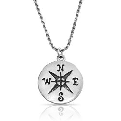 Silver North Star Coin Pendant Necklace                                               Silver North Star Coin Pendant Necklace