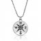 Silver North Star Coin Pendant Necklace                                              
