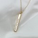 engraved 3D bar necklace - 18k gold plated 