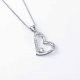  "Love You Mom" heart pendant necklace with cubic zirconia