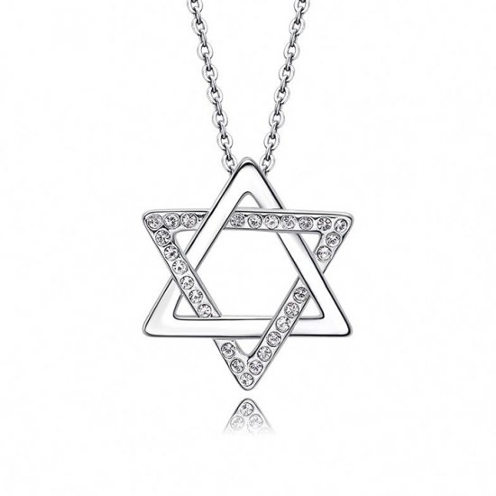 Star of David pendant necklace with Crystals From Swarovski