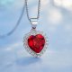 heart shaped swarovski Birthstone necklace - Garnet (January) 