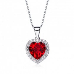 heart shaped swarovski Birthstone necklace - Garnet (January)  heart shaped swarovski Birthstone necklace - Garnet (January)