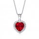 heart shaped swarovski Birthstone necklace - Garnet (January) 