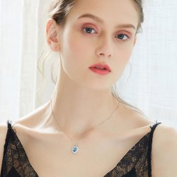 heart shaped swarovski Birthstone necklace - Garnet (January) 