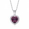 heart shaped swarovski Birthstone necklace - Amethyst (February) 