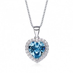 heart shaped swarovski Birthstone necklace - Aquamarine (March)  heart shaped swarovski Birthstone necklace - Aquamarine (March)