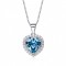 heart shaped swarovski Birthstone necklace - Aquamarine (March) 