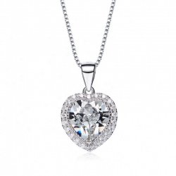 heart shaped swarovski Birthstone necklace - Clear Crystal (April) heart shaped swarovski Birthstone necklace - Clear Crystal (April)