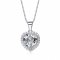 heart shaped swarovski Birthstone necklace - Clear Crystal (April)