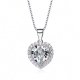 heart shaped swarovski Birthstone necklace - Clear Crystal (April)