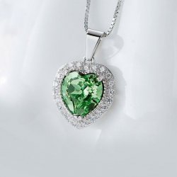 heart shaped swarovski Birthstone necklace - May