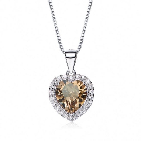 heart shaped swarovski Birthstone necklace - August