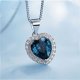 heart shaped swarovski Birthstone necklace - Sapphire (September)
