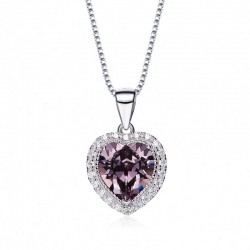 heart shaped swarovski Birthstone necklace  - November