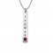 Engraved vertical bar with swarovski birthstone