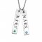 2 Vertical bars engraved with swarovski birthstones 