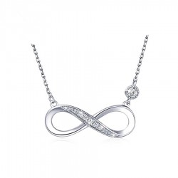 infinity necklace in sterling silver and cubic zirconia infinity necklace in sterling silver and cubic zirconia