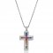 cross pendant necklace - rainbow design