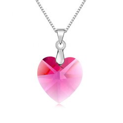 crystal from swarovski heart pendant necklace   -  rose  crystal from swarovski heart pendant necklace   -  rose