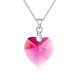 crystal from swarovski heart pendant necklace   -  rose 