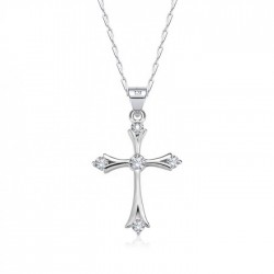 Cross Pendant Necklace in 925 sterling silver and cubic zirconia Cross Pendant Necklace in 925 sterling silver and cubic zirconia
