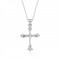 Cross Pendant Necklace in 925 sterling silver and cubic zirconia