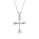 Cross Pendant Necklace in 925 sterling silver and cubic zirconia