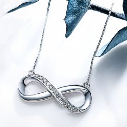 sterling silver diamond infinity necklace  sterling silver diamond infinity necklace