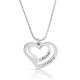 Silver 2 Hearts Necklace Engraved With 2 Names & Swarovski Birthstones 