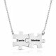 Engraved Family Puzzle Necklace on Sterling silver