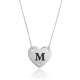  heart necklace in sterling silver with initial letter & swarovski birthstone