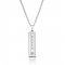  vertical bar necklace with name engraved in sterling silver and swarovski birthstone    