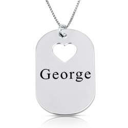 Personalized dog tag necklace for men in sterling silver Personalized dog tag necklace for men in sterling silver