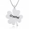 Engraved clover necklace in 925 sterling silver 