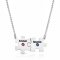 Silver Engraved Family Puzzle Necklace With Swarovski Birthstone