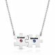 Silver Engraved Family Puzzle Necklace With Swarovski Birthstone